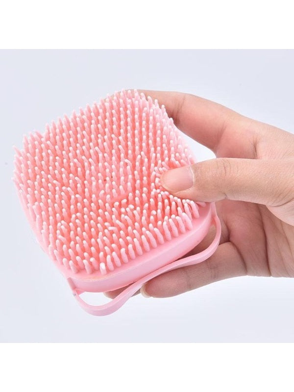 Perie din silicon cu rezervor pentru sampon si gel de dus, 80 ml